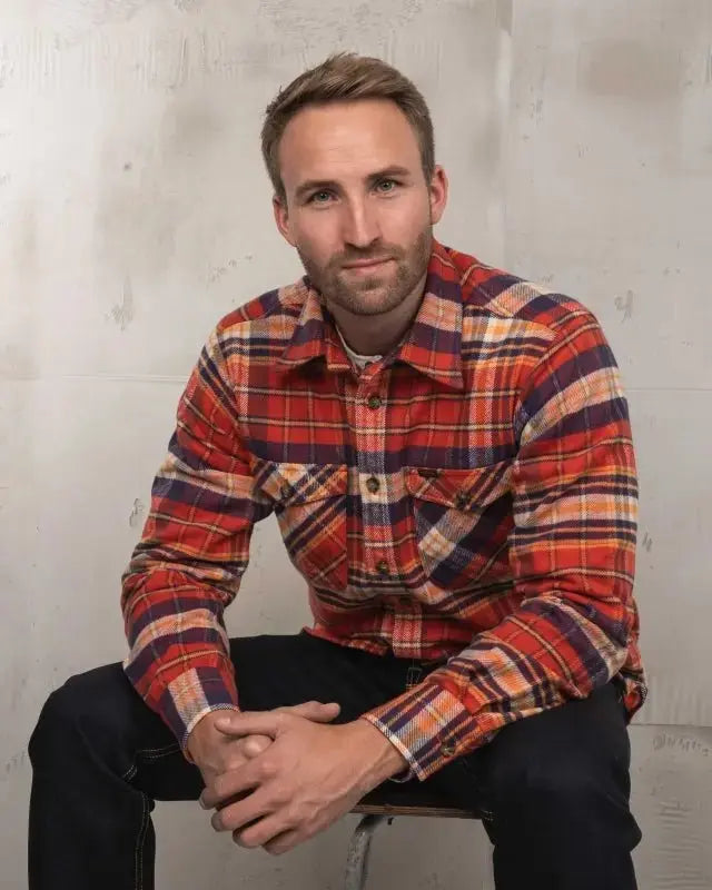 1943 CPO SHIRT - Barrow Red - Raw Denim