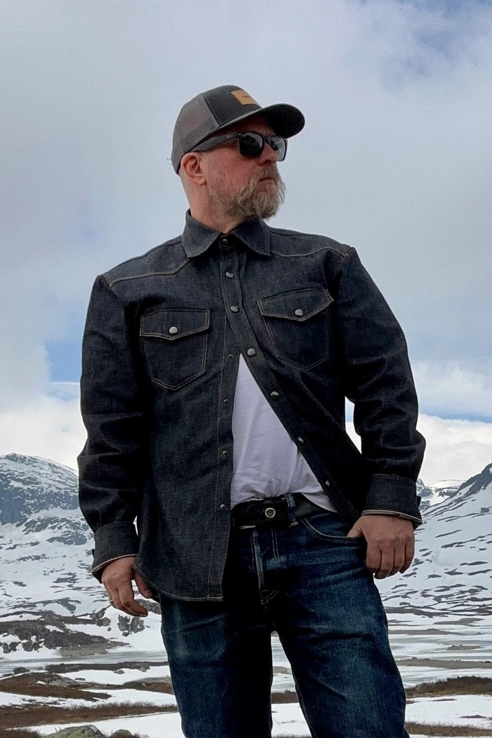 Western Shirt - 14.6oz Raw Selvedge Denim - Indigo - Bergen Denim