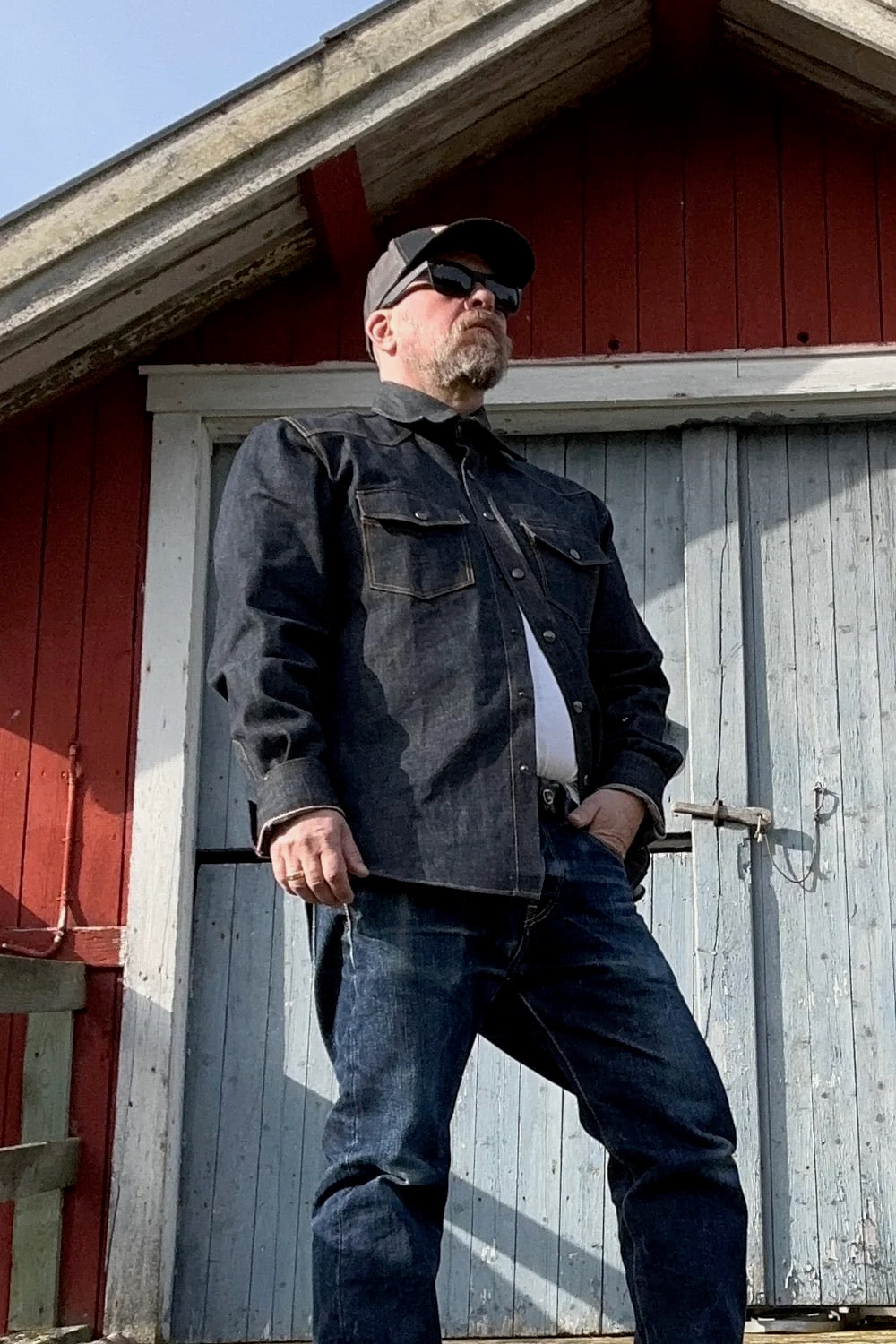 Western Shirt - 14.6oz Raw Selvedge Denim - Indigo - Bergen Denim