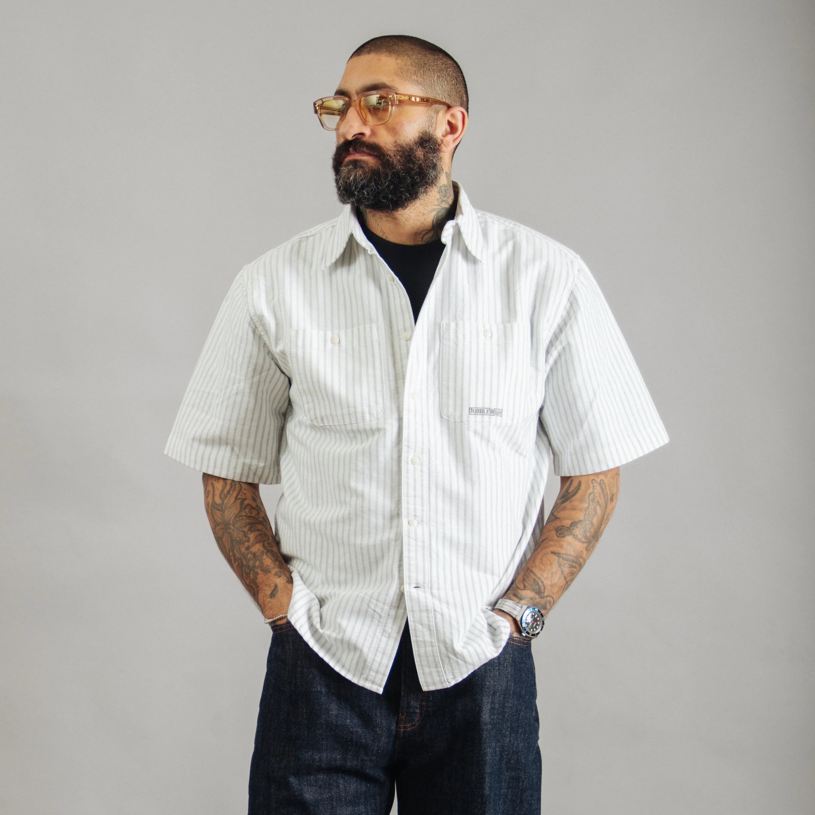 Short Sleeve Workshirt - Big Stripe