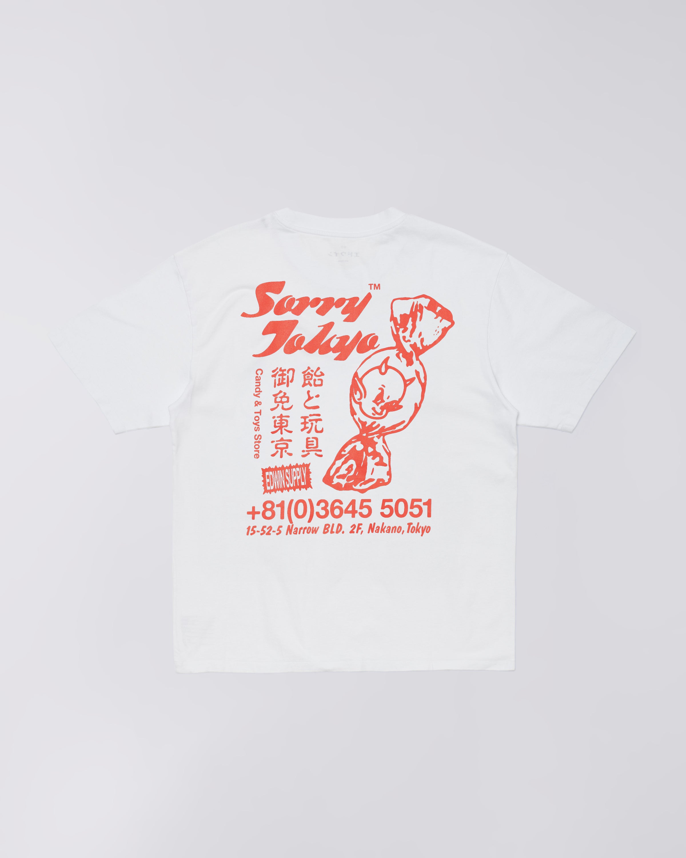 Sorry Tokyo T-Shirt – 180g Jersey – White – EDWIN