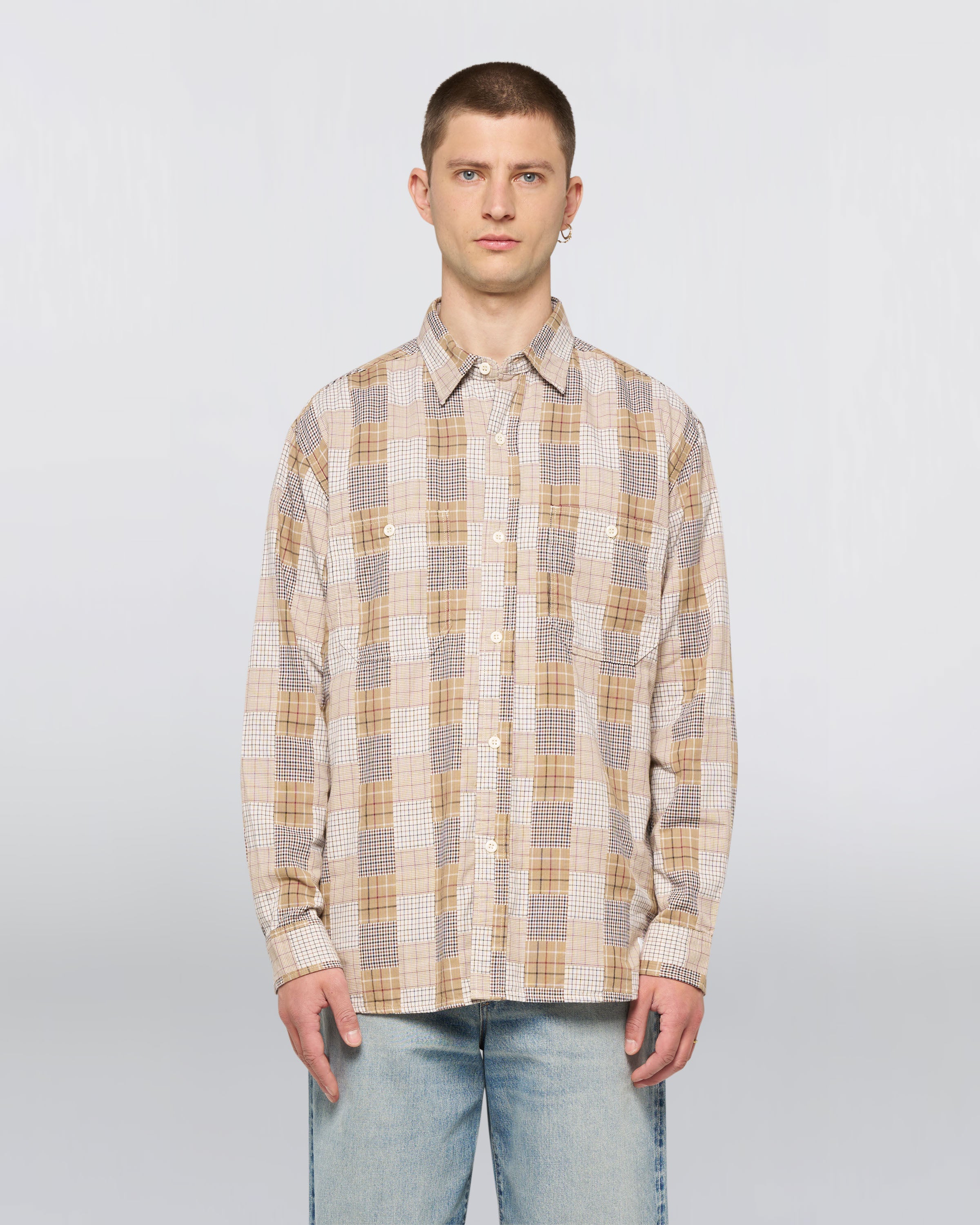 Edwin Work Shirt LS - Beige/Brown