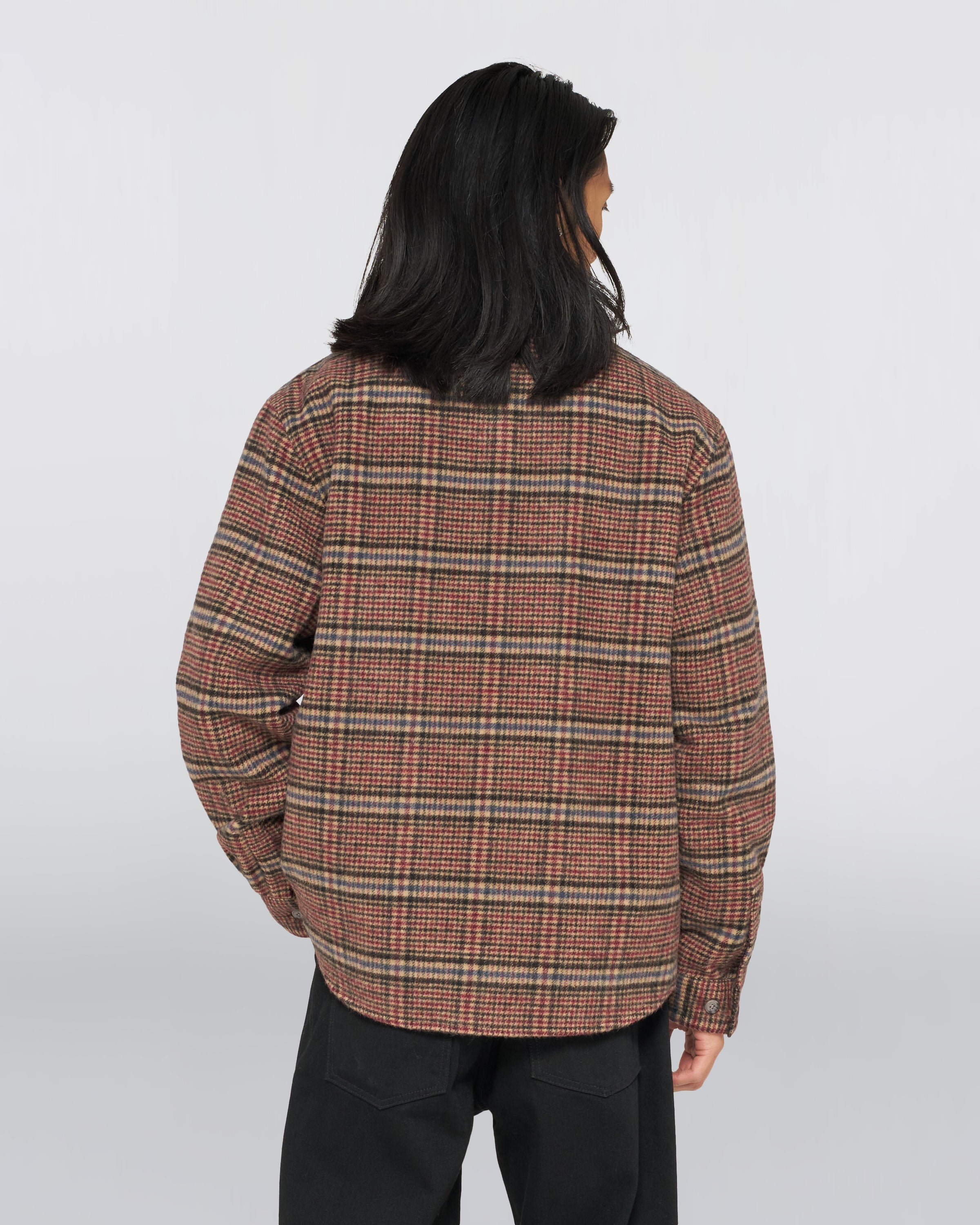 Julius Shirt LS - Burgundy/Blue