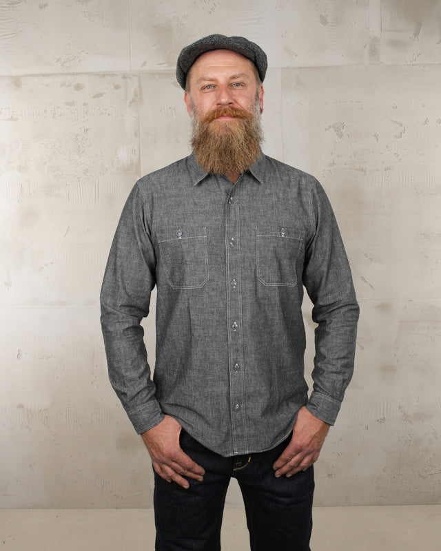 1940 USN Chambray Selvedge Shirt - Harbor Grey