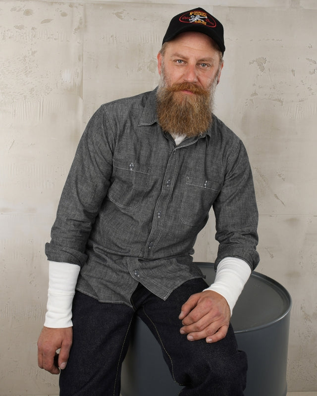 1940 USN Chambray Selvedge Shirt - Harbor Grey