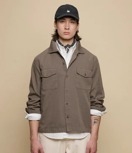 WORKER'S COTTON TWILL SHIRT - Grain Merz B. Schwanen