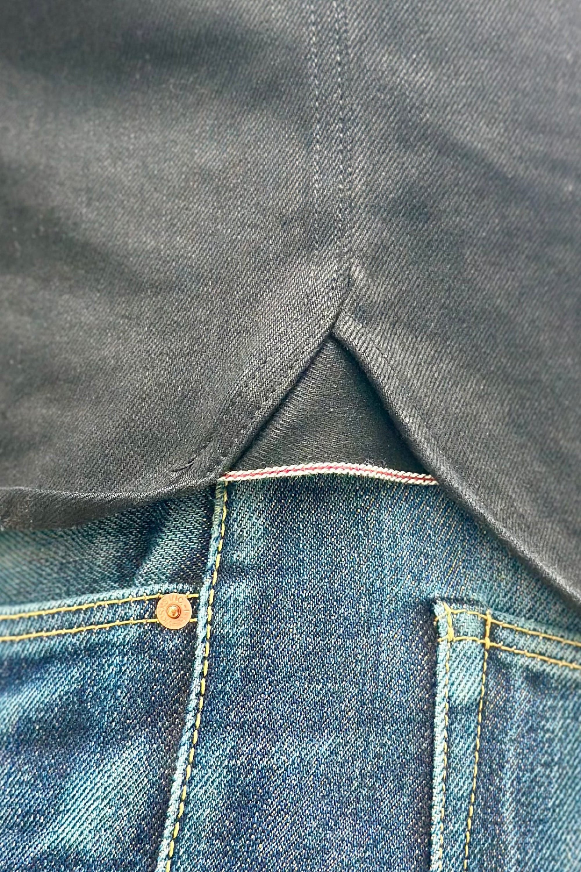 Western Shirt - 12oz Raw Selvedge Denim - Black - Bergen Denim