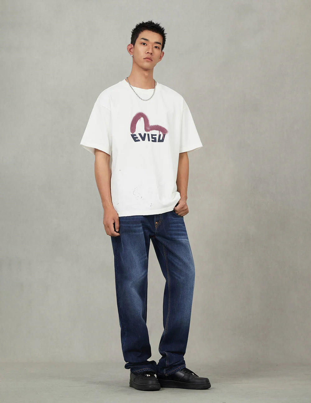 Seagull Print Pockets - Raw denim Jeans #2020 - Regular Fit - Evisu