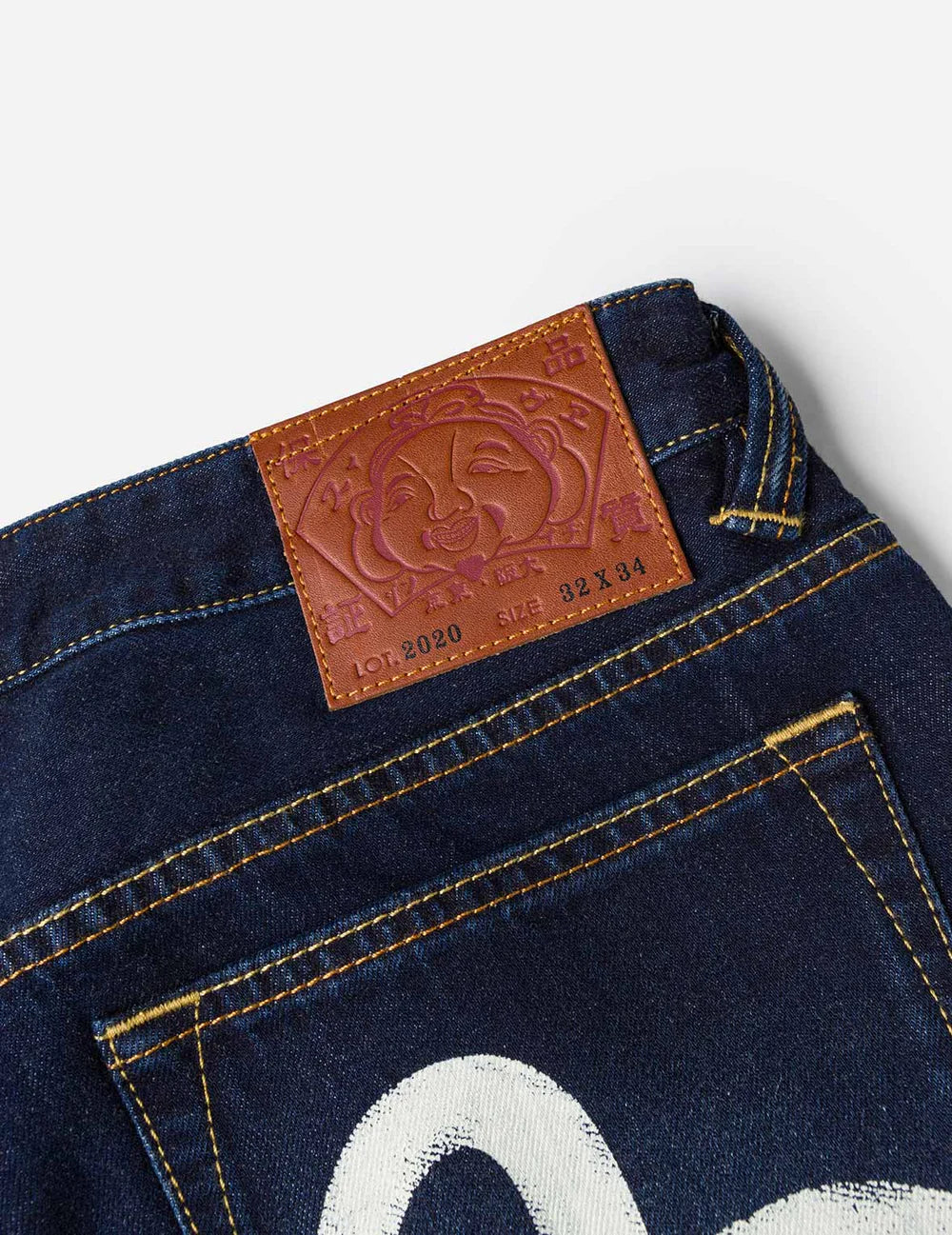 Seagull Print Pockets - Raw denim Jeans #2020 - Regular Fit - Evisu