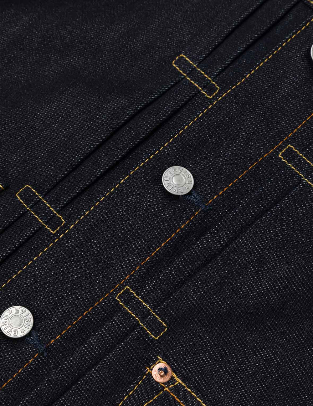 Ecru Seagull Print Relax Fit Denim Jacket - Evisu