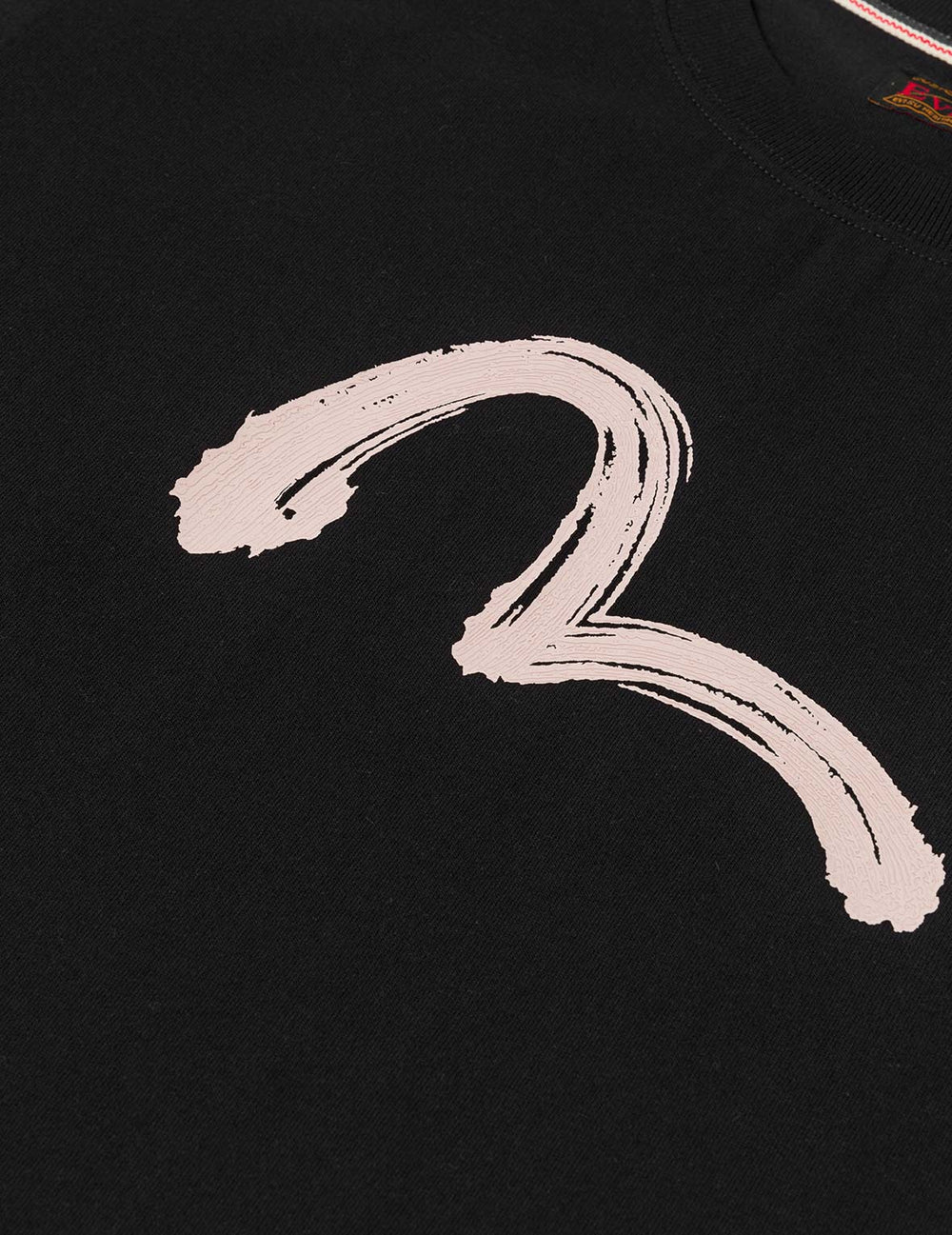 Hand brush seagull printed T-shirt - Black- Evisu