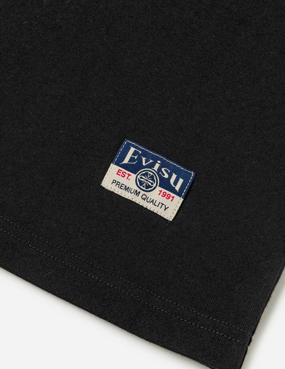 Hand brush seagull printed T-shirt - Black- Evisu