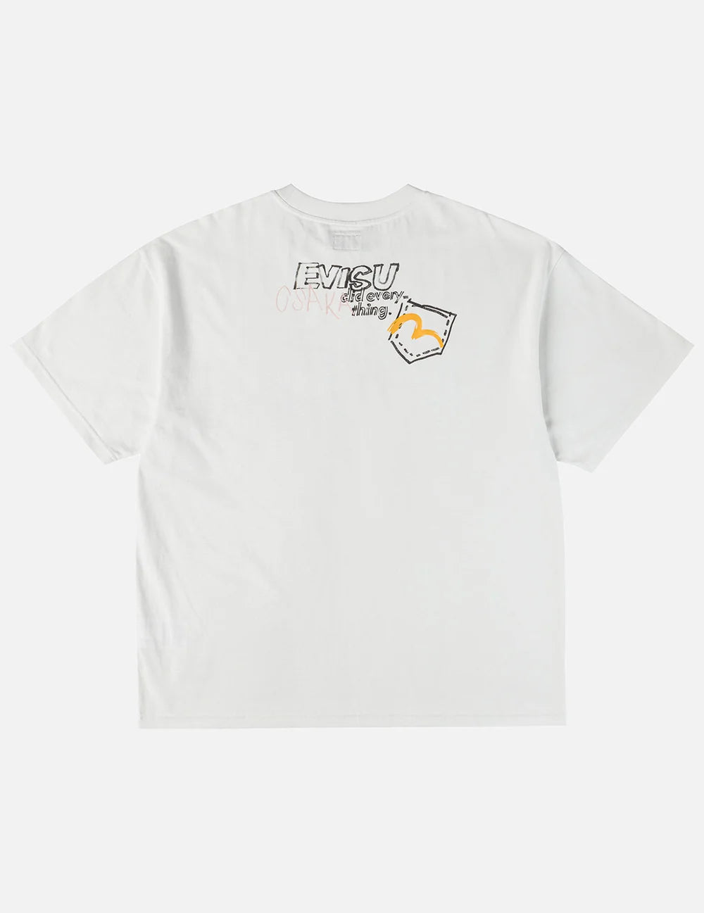 Hand drawn multi-pocket printed T-shirt - Hvit - Evisu