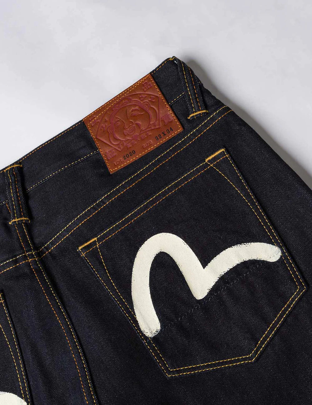 Ecru Brushstoke Seagull Print Regular Fit Jeans #2020 - Regular Fit - Evisu