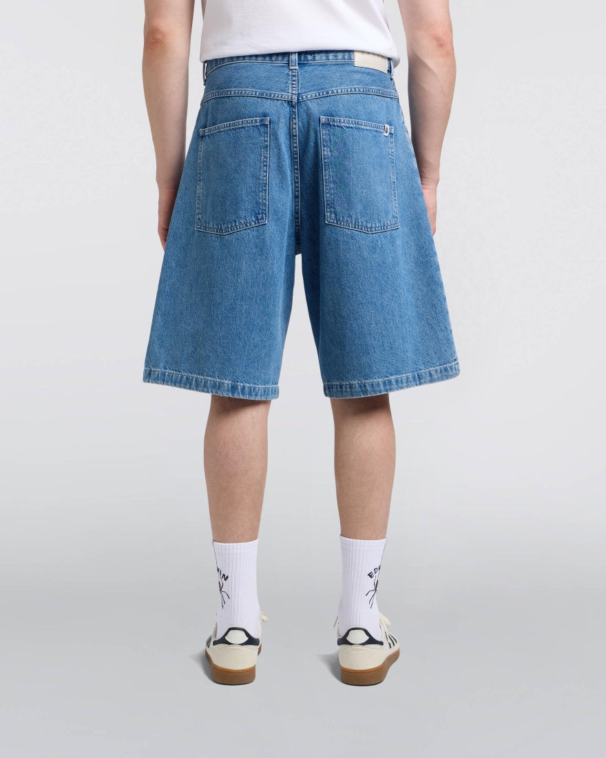 Worker Short – Victory Blue Denim (12.4oz) – Blue Light Stone Washed – EDWIN