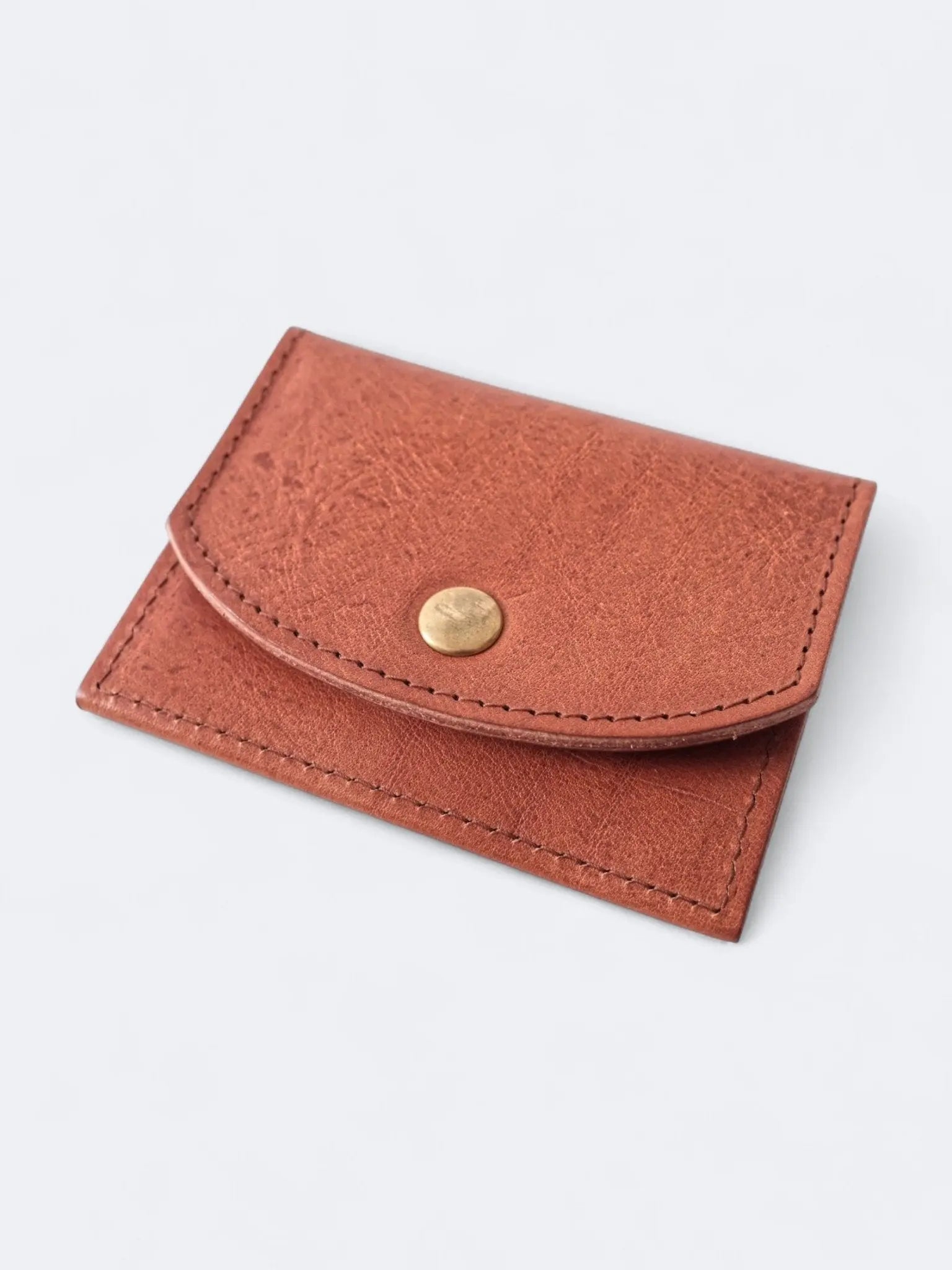 LEATHER CARDWALLET - Cognac - Raw Denim