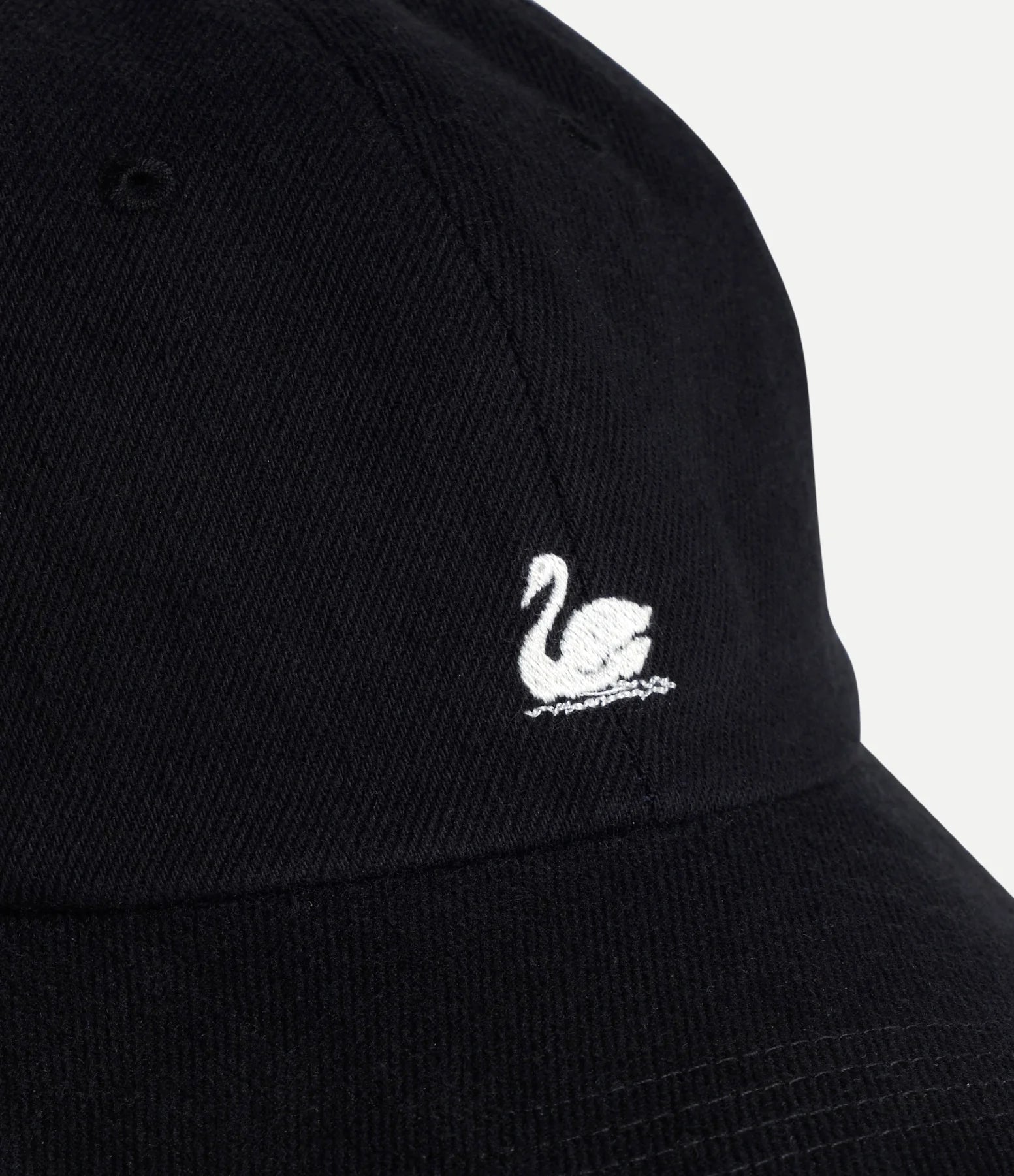 Swan Logo Heavy Cotton Twill Cap - Sort