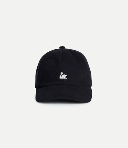 Swan Logo Heavy Cotton Twill Cap - Sort