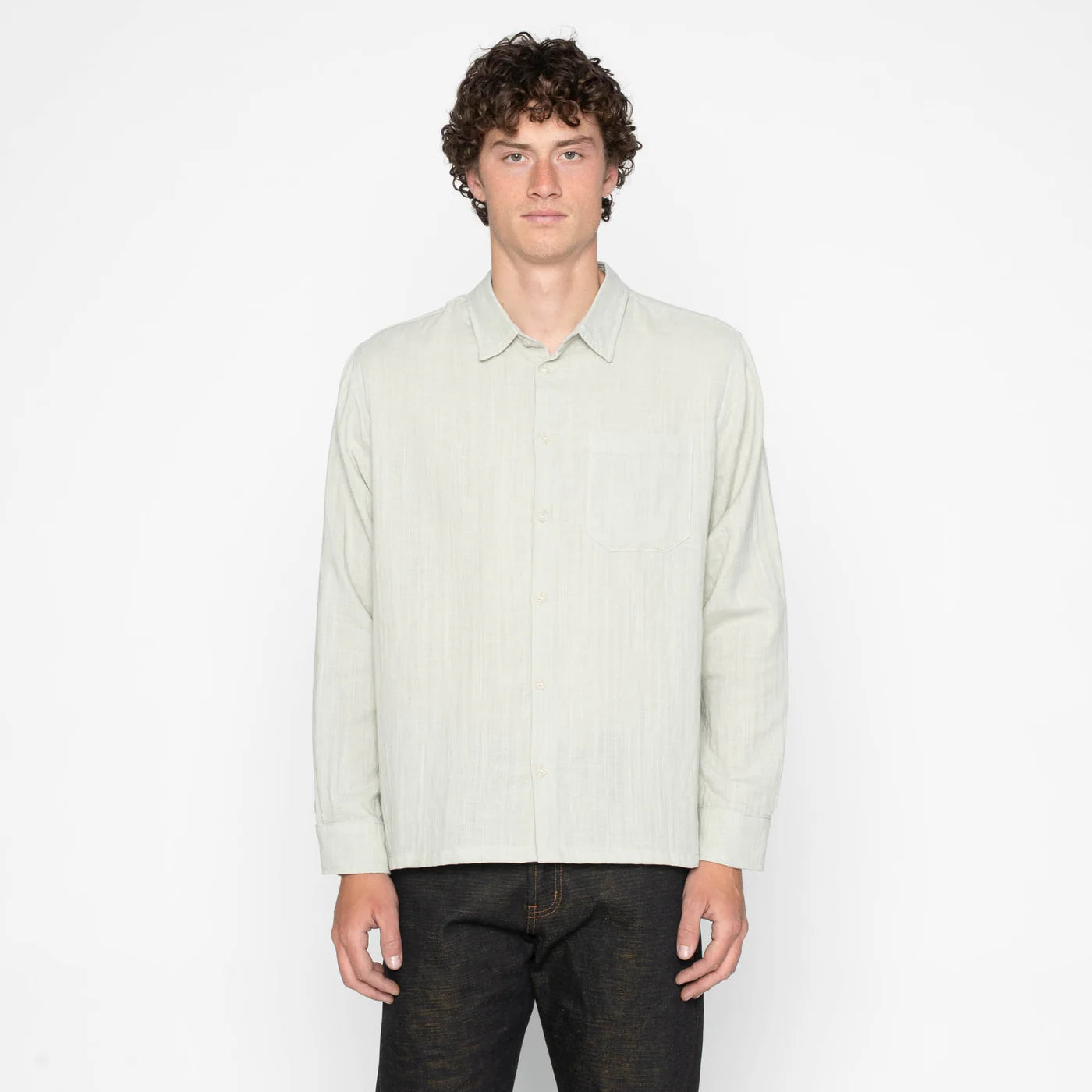TRUE SHIRT - Double Weave Slub Gauze Shirt - Mint