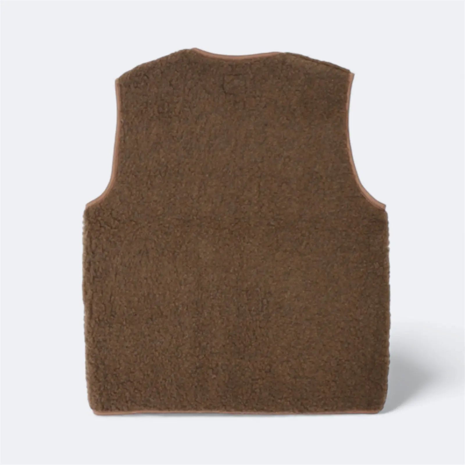 PEPITKO WOOL VEST - Bark - Raw Denim