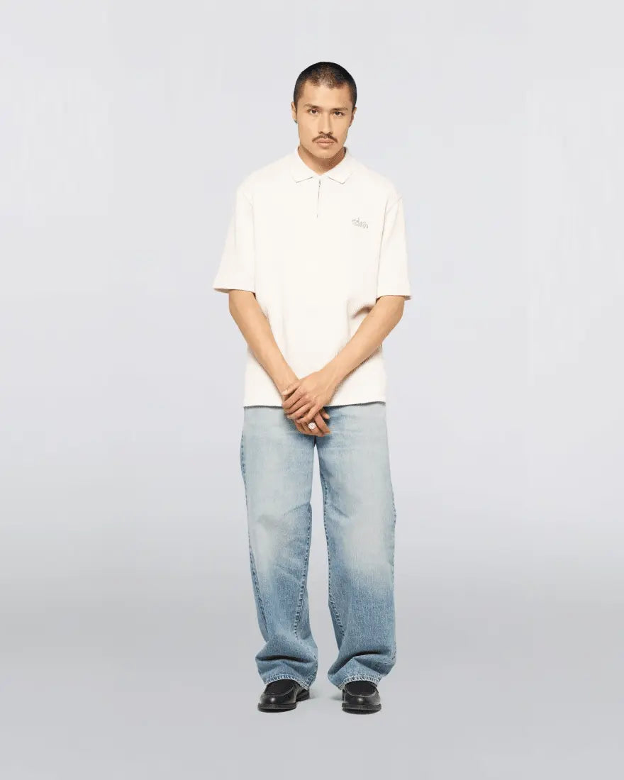 RICK POLO KNIT SS - Blue / Light Grey - Raw Denim