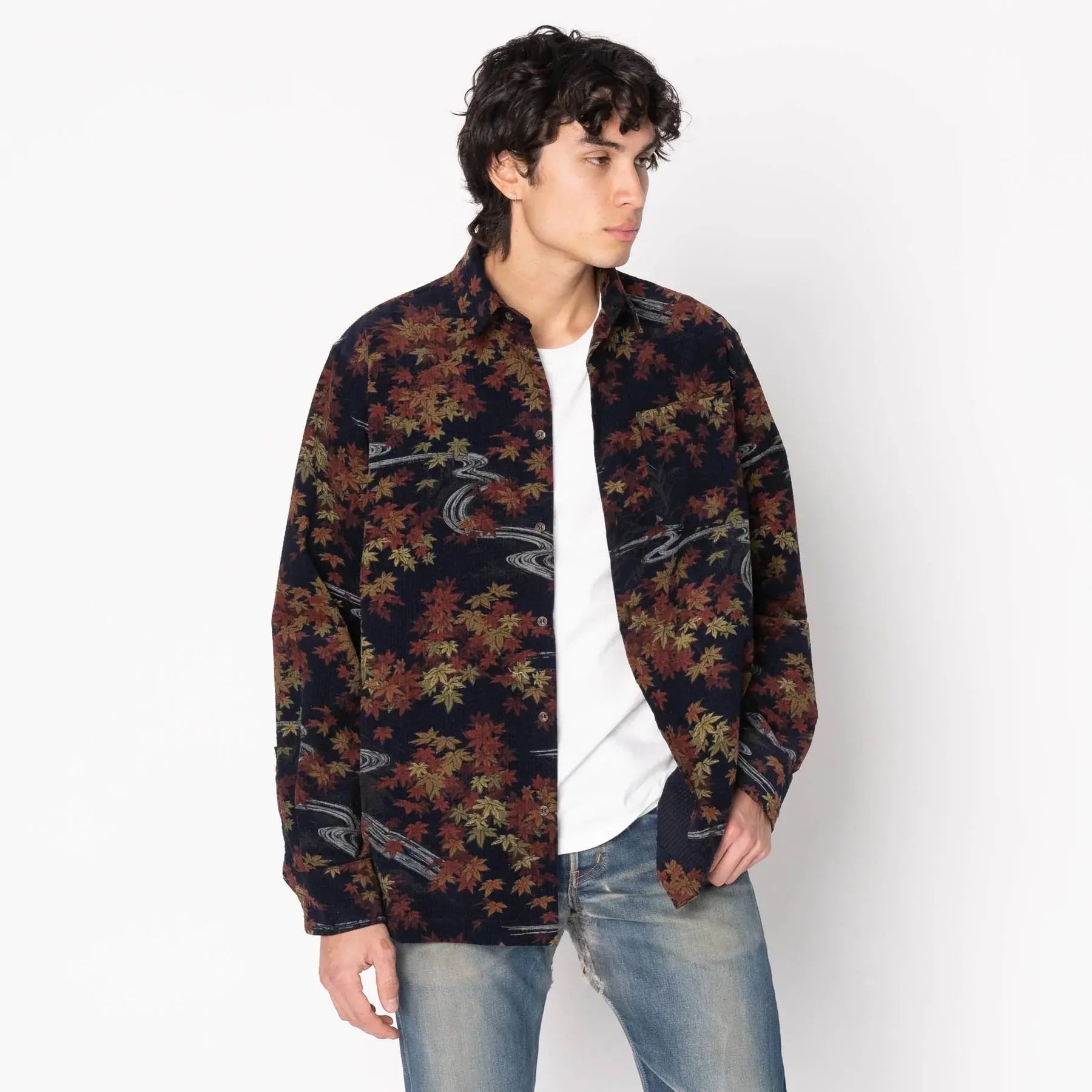 TRUE SHIRT - Printed Autumn Corduroy Seersucker - Raw Denim