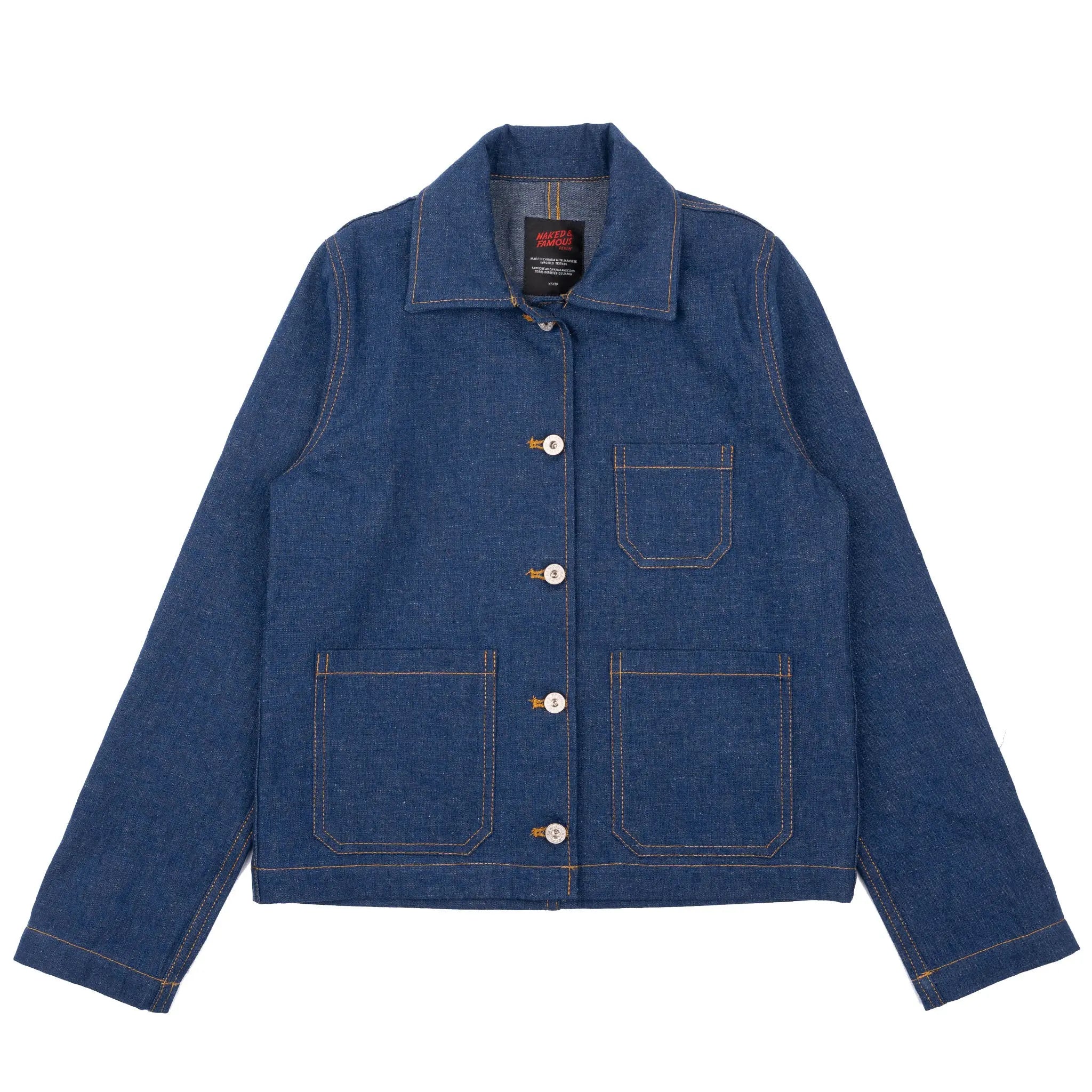 W's GRACIE JACKET - Dungaree Nep Denim Jacket Naked & Famous Denim