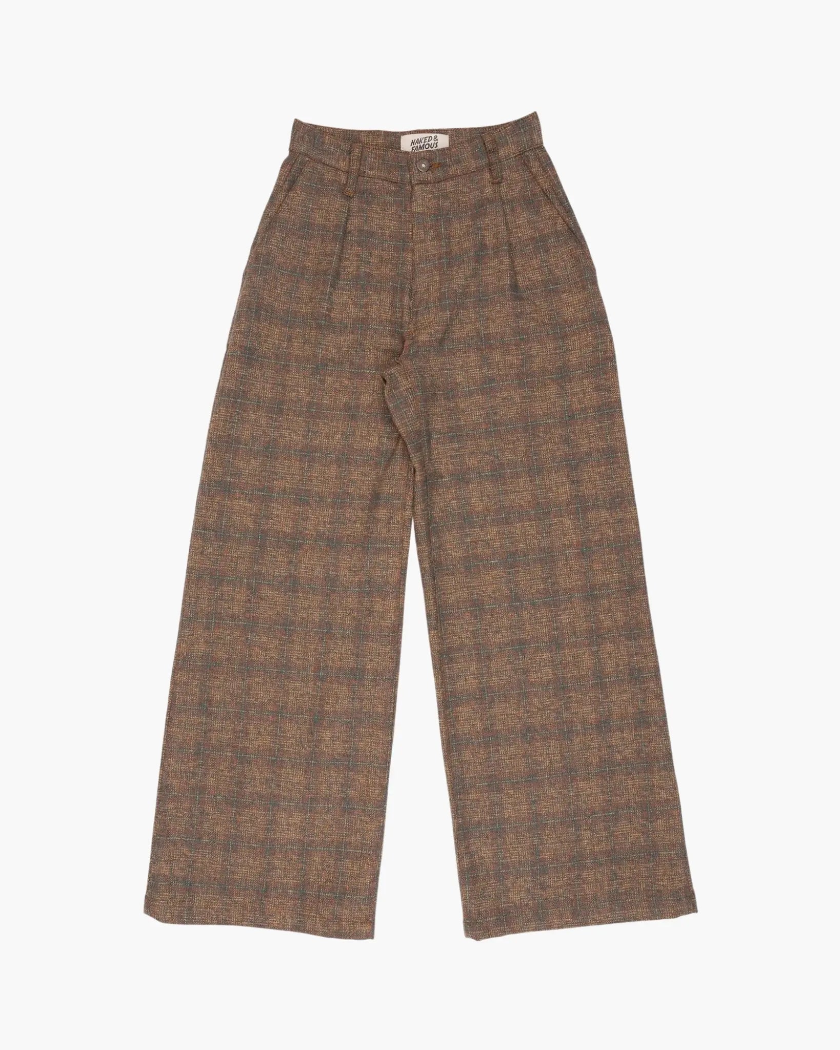 W's TRIPLE YARN TWIST BRUSHED TWEED - Wide Leg - Raw Denim