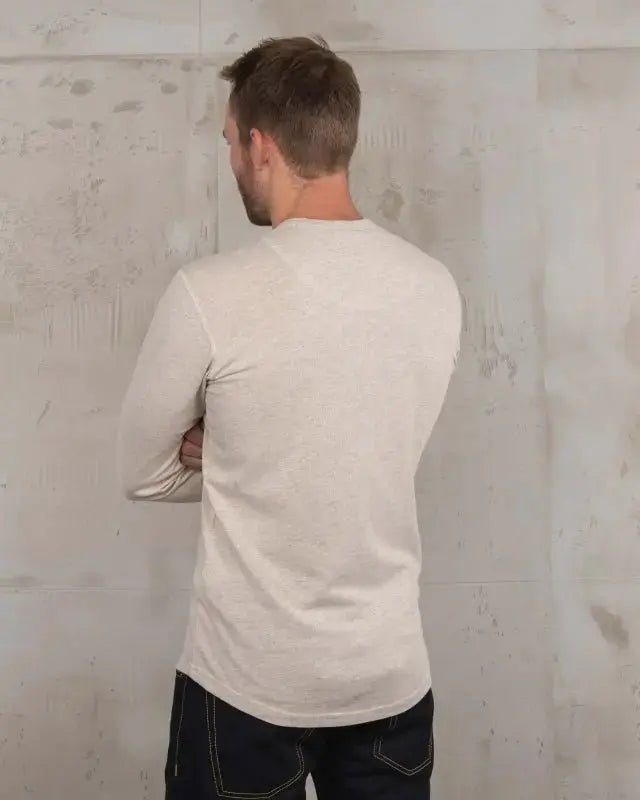 1927 Henley Shirt Long Sleeve – Ecru Melange