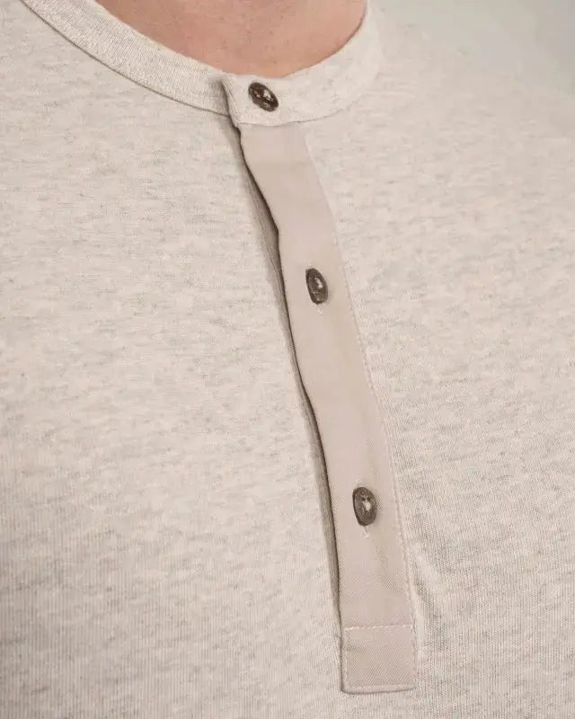 1927 Henley Shirt Long Sleeve – Ecru Melange