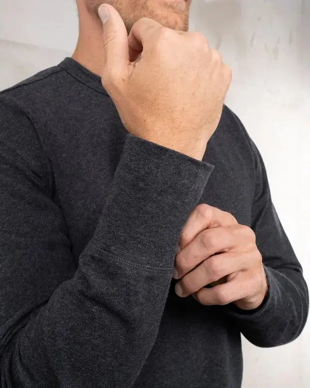 1927 Henley Shirt Long Sleeve – Iron Grey