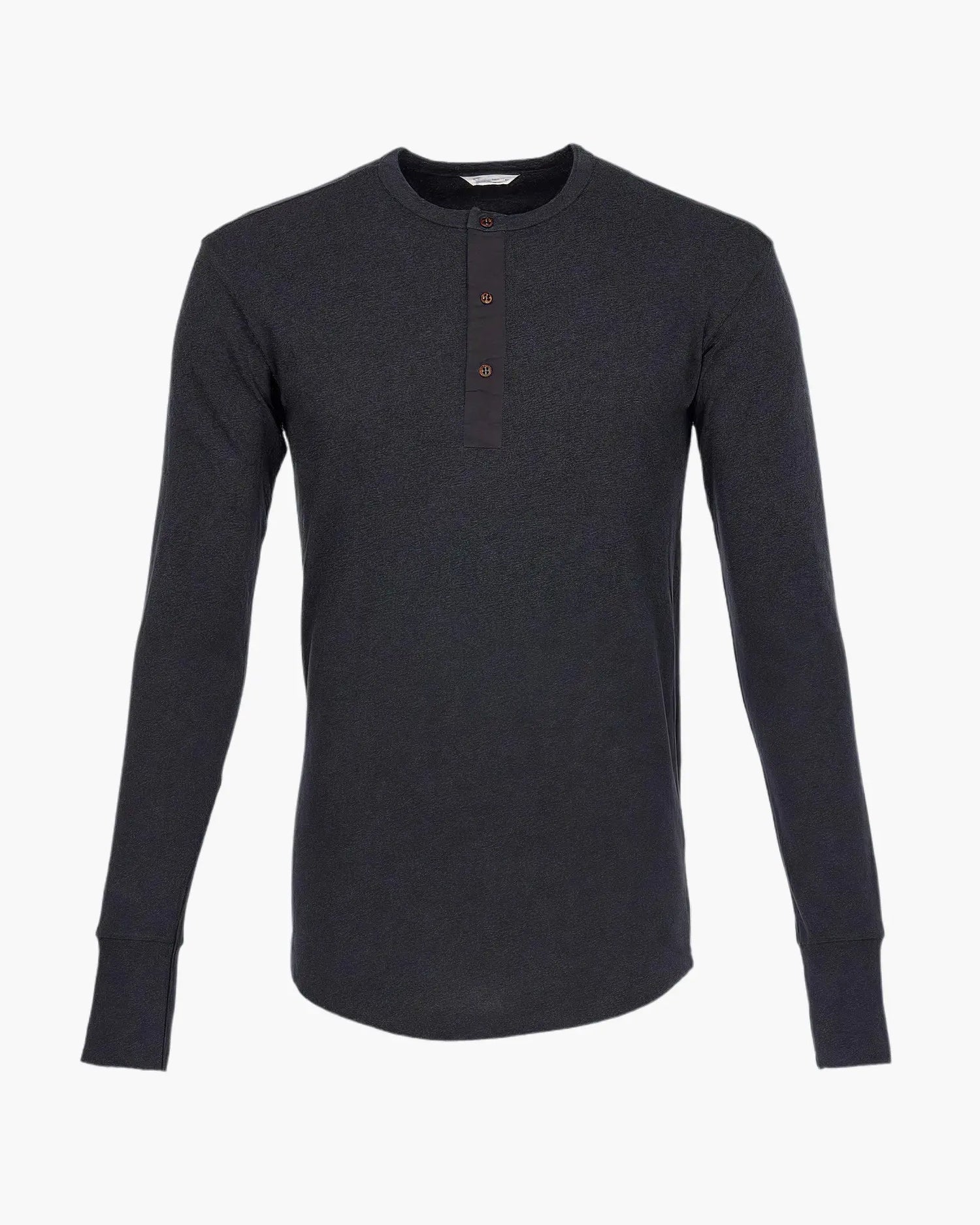 1927 HENLEY SHIRT LONG SLEEVE - Iron Grey - Raw Denim