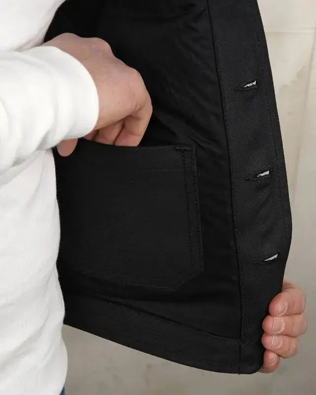 1937 ROAMER VEST - Elephant Skin Black - Raw Denim