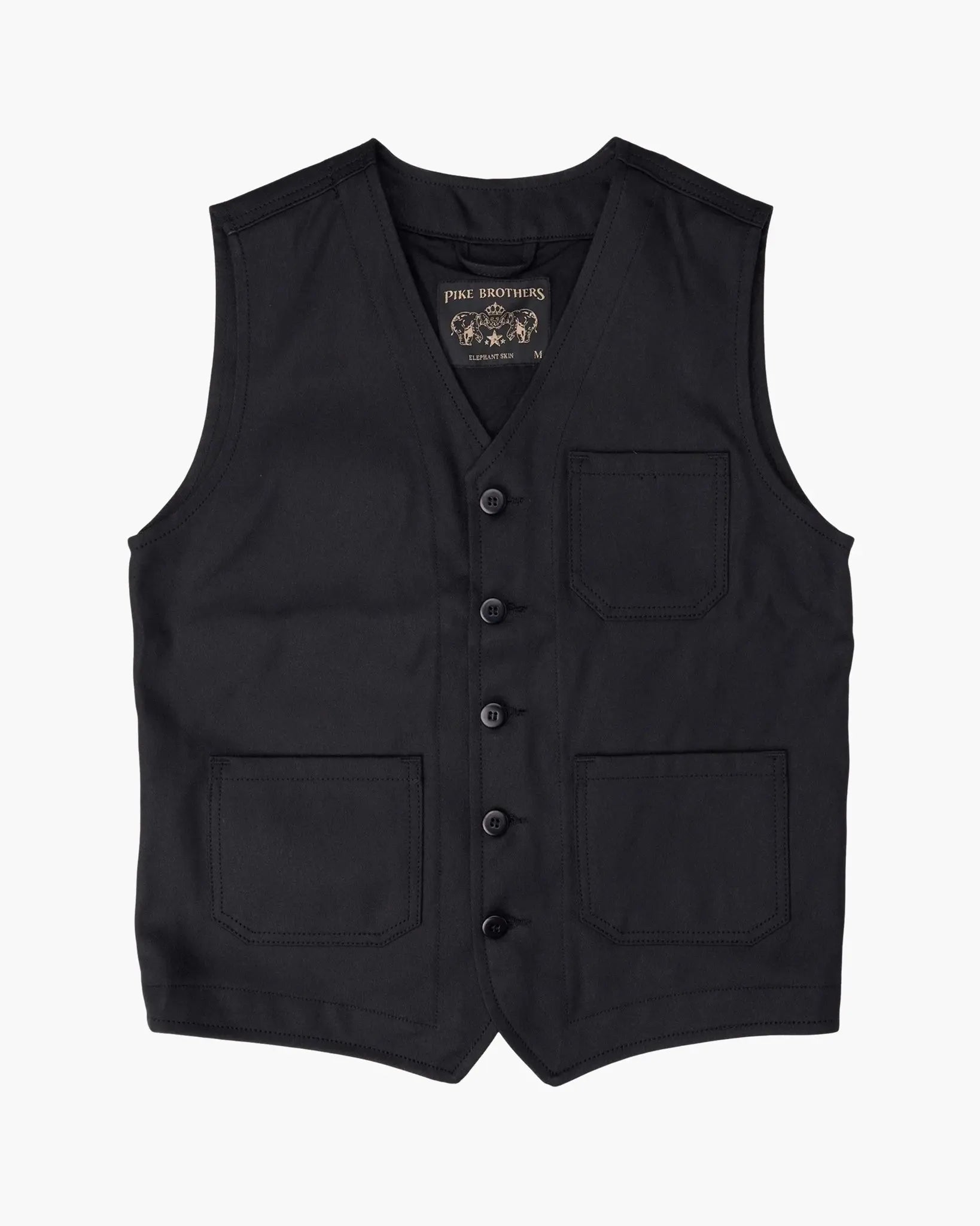 1937 ROAMER VEST - Elephant Skin Black - Raw Denim