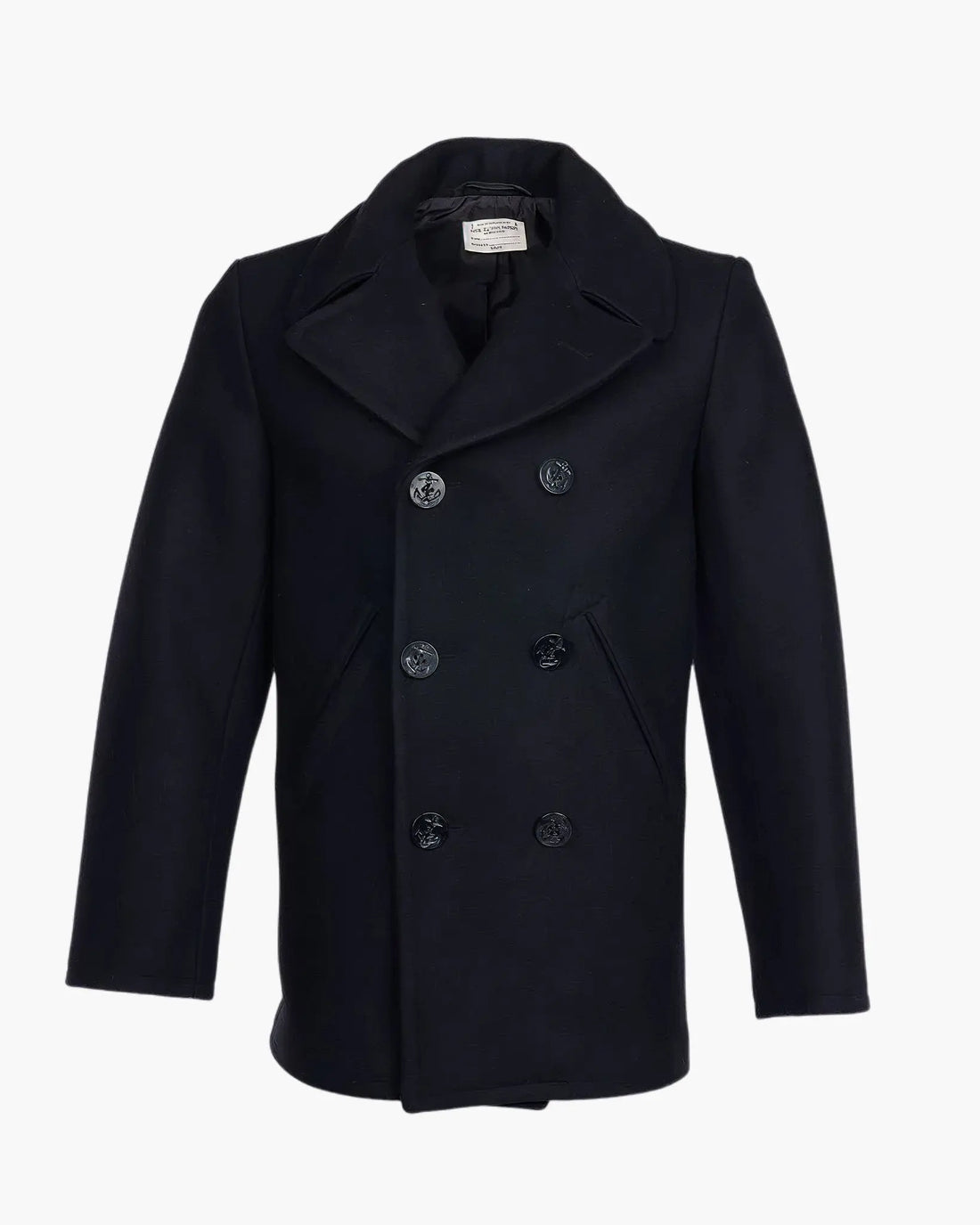 1938 PEA COAT WOOL - Black - Raw Denim