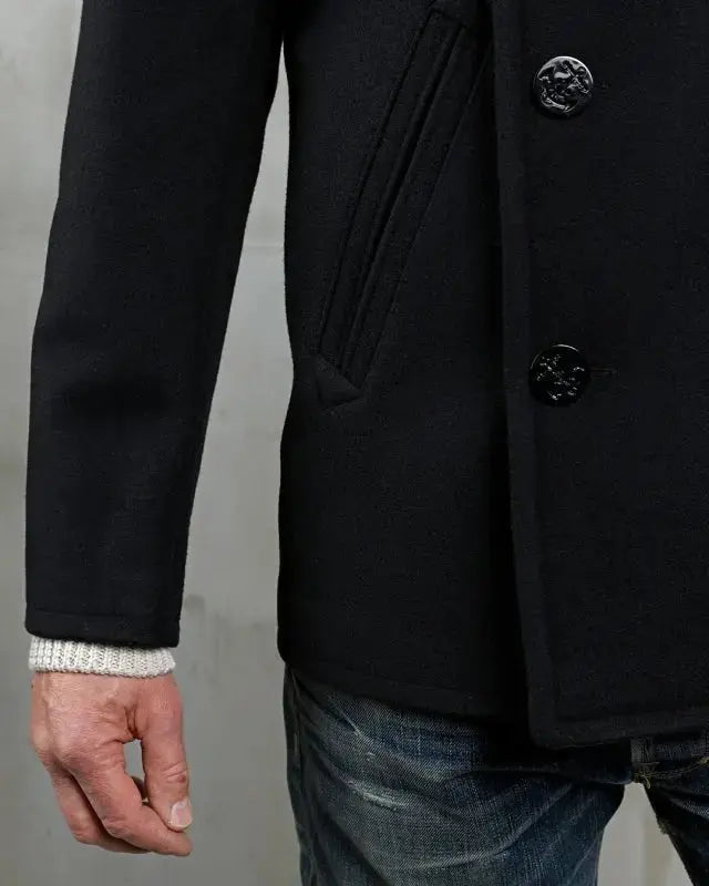 1938 Pea Coat – Heavy Wool (24oz) – Black