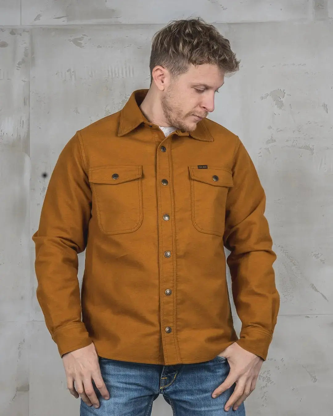 1943 CPO SHIRT - Moleskin Mustard - Raw Denim