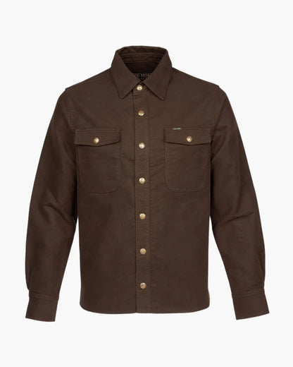 1943 CPO SHIRT - Moleskin Soil Brown - Raw Denim