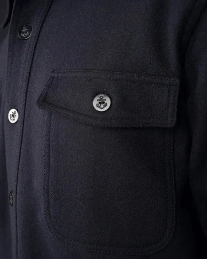 1943 CPO SHIRT - Navy Wool - Raw Denim