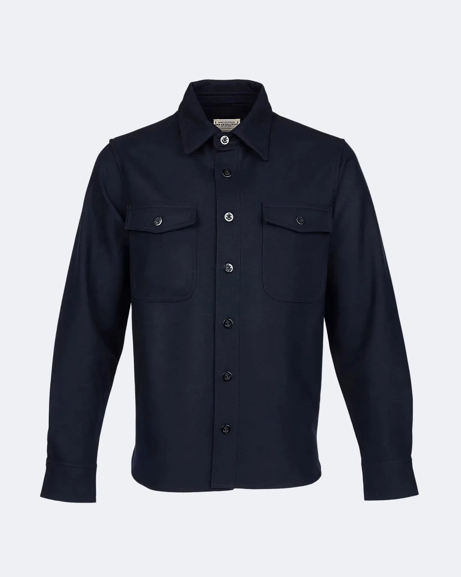 1943 CPO SHIRT - Navy Wool - Raw Denim