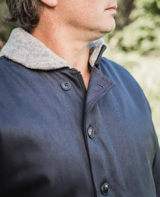 1944 N1 Deck Jacket Elephant Skin Asphalt - Pike Brothers - Raw Denim