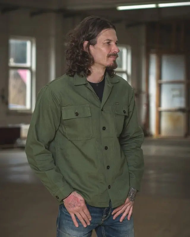 1962 OG - 107 Shirt Olive - Raw Denim