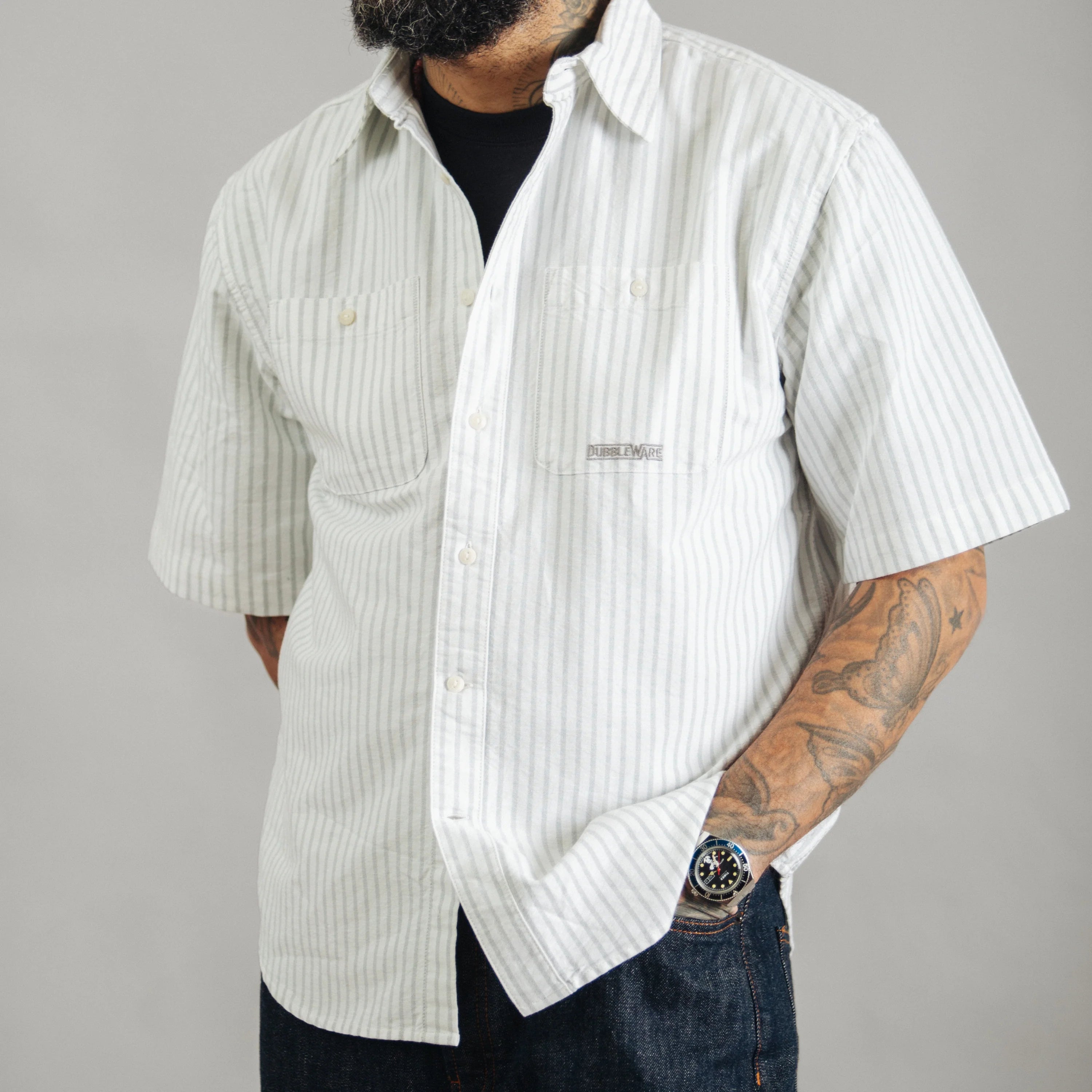Short Sleeve Workshirt - Big Stripe