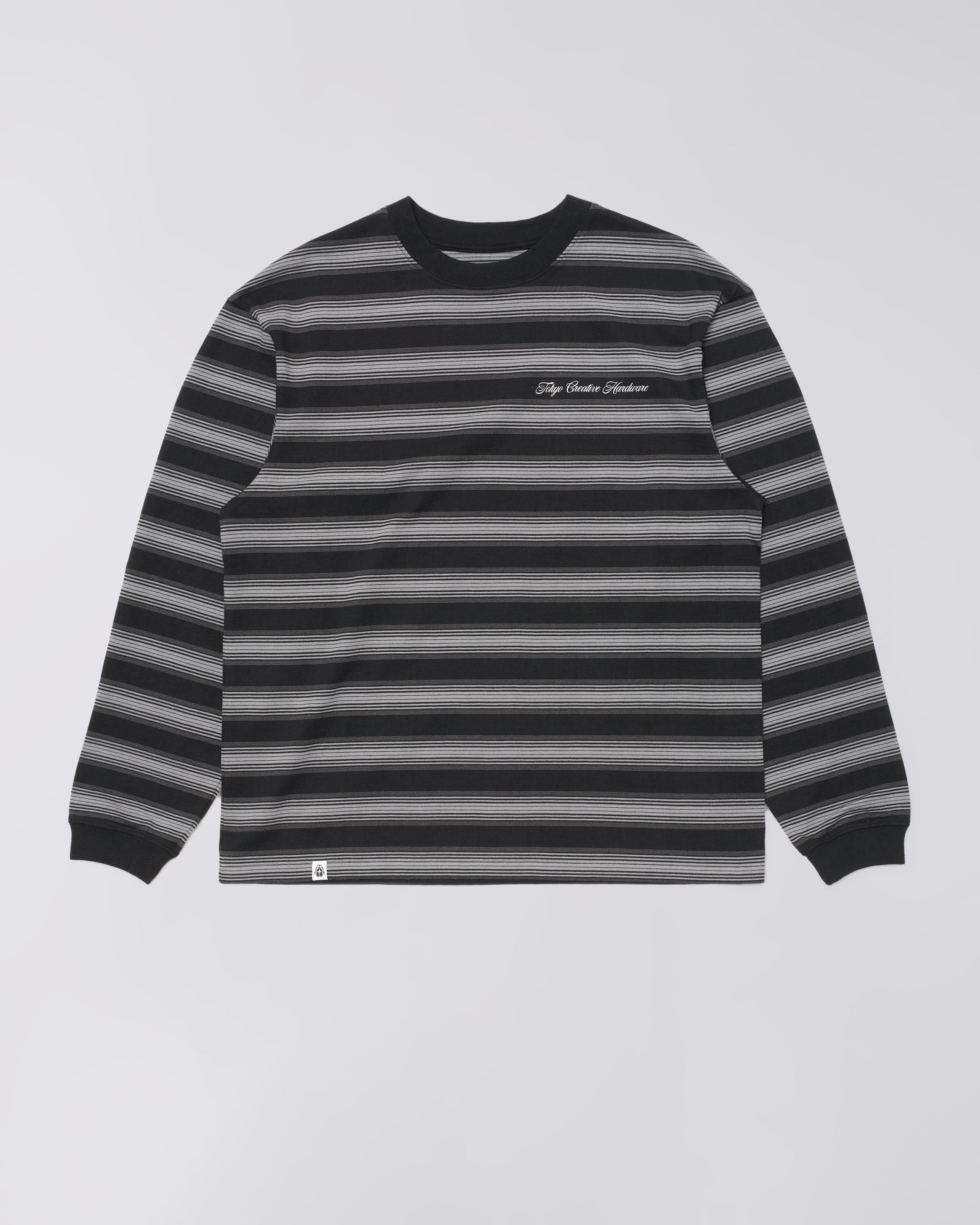 Bolton T-Shirt LS – Ecotec Bomull & Resirkulert Polyester (240g) – Black / Grey – EDWIN