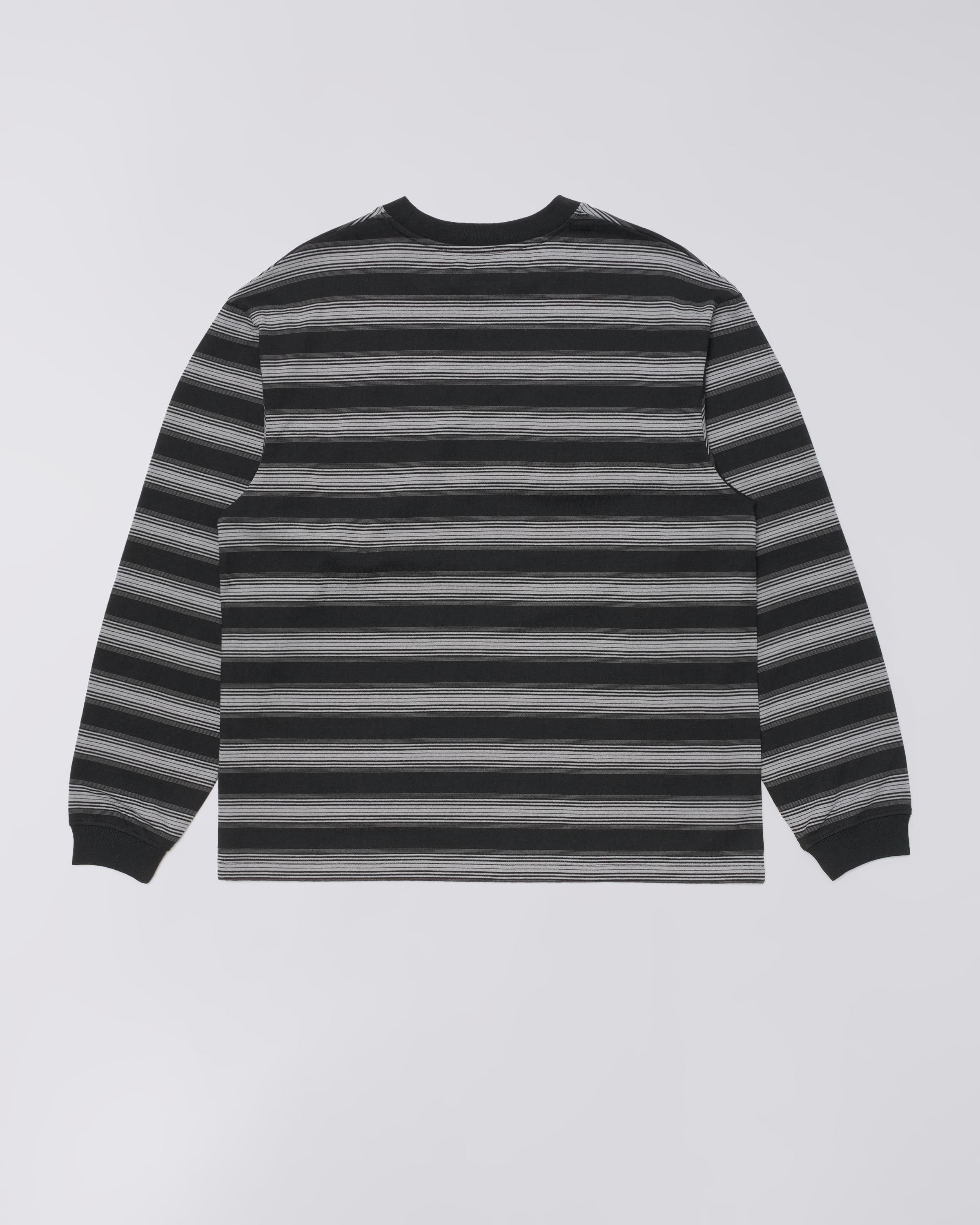 Bolton T-Shirt LS – Ecotec Bomull & Resirkulert Polyester (240g) – Black / Grey – EDWIN