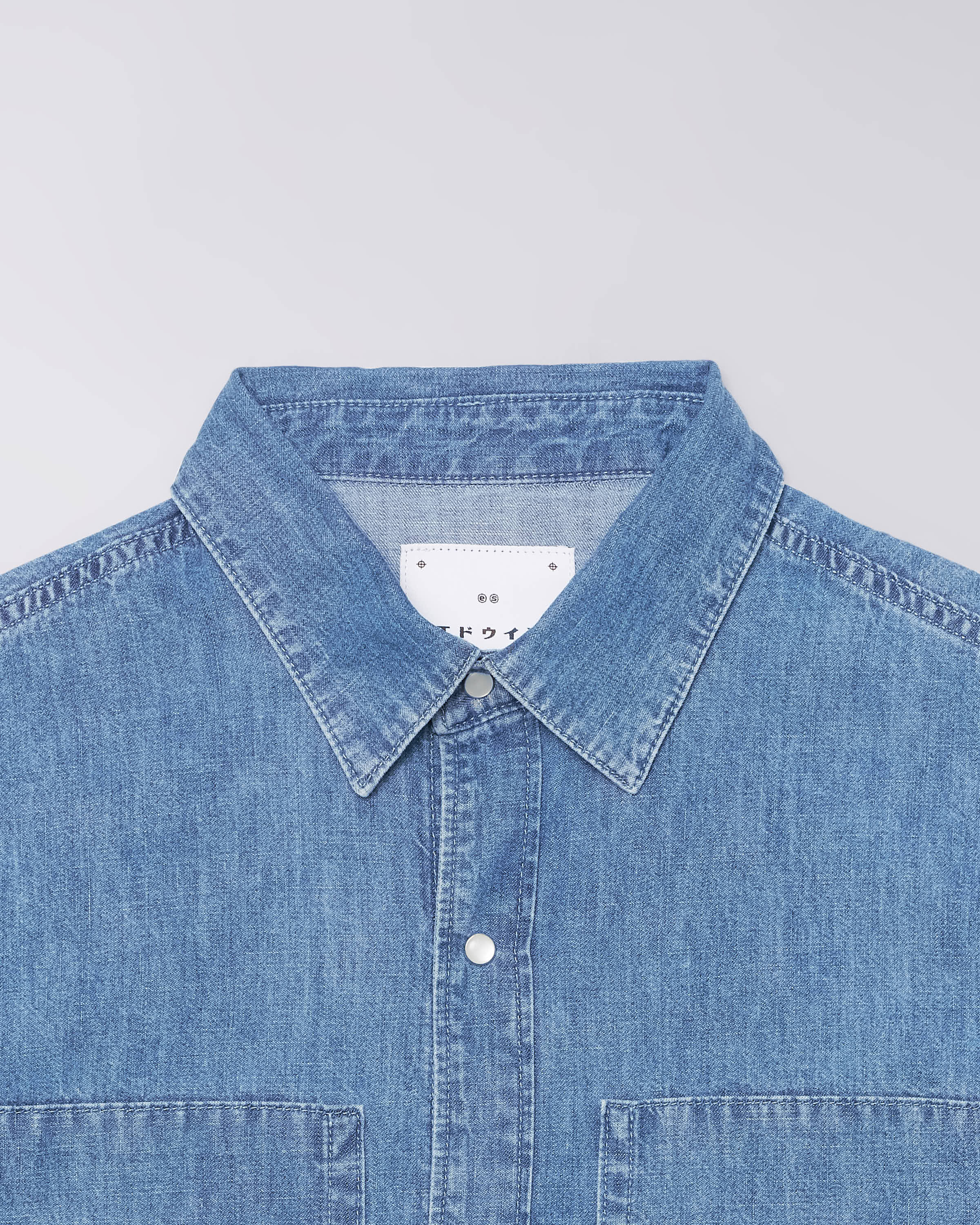 Workman Shirt LS – Edan Blue Denim (7,6oz) – Blue Light Stone Washed – EDWIN