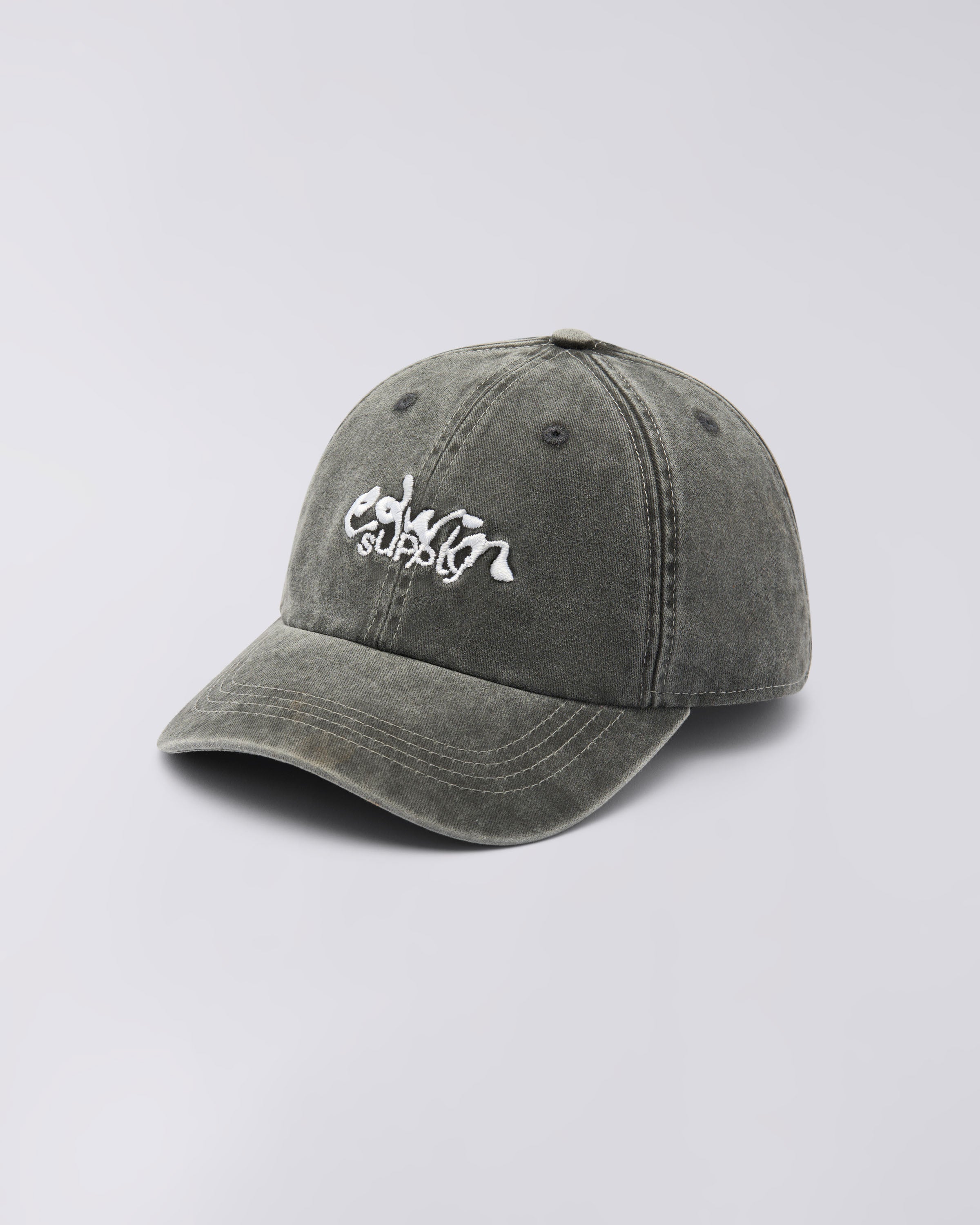 Soft Washed 6 Panel Cap – Twill – Black Stone Washed – EDWIN