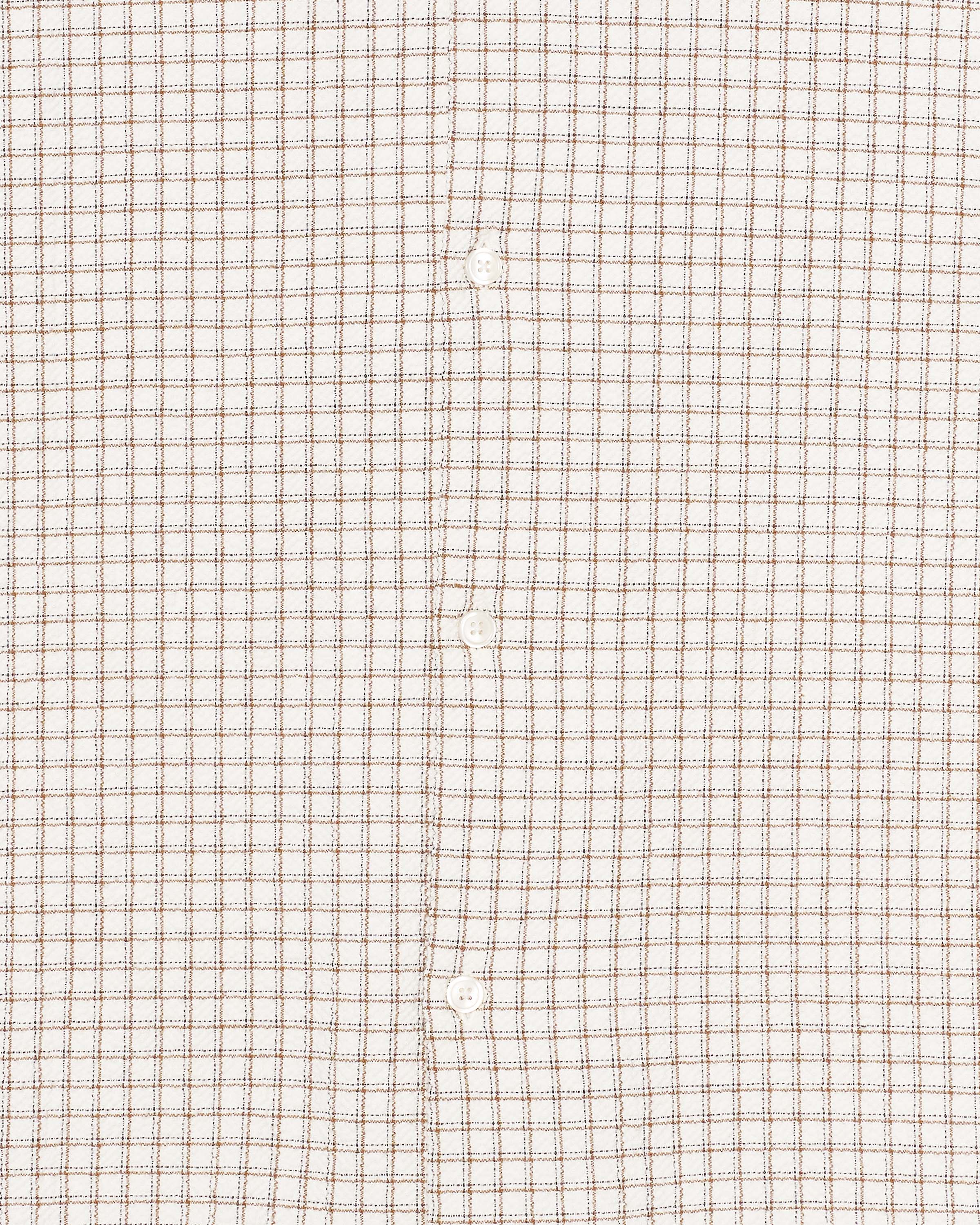 Edwin Zed Shirt SS - White/Brown