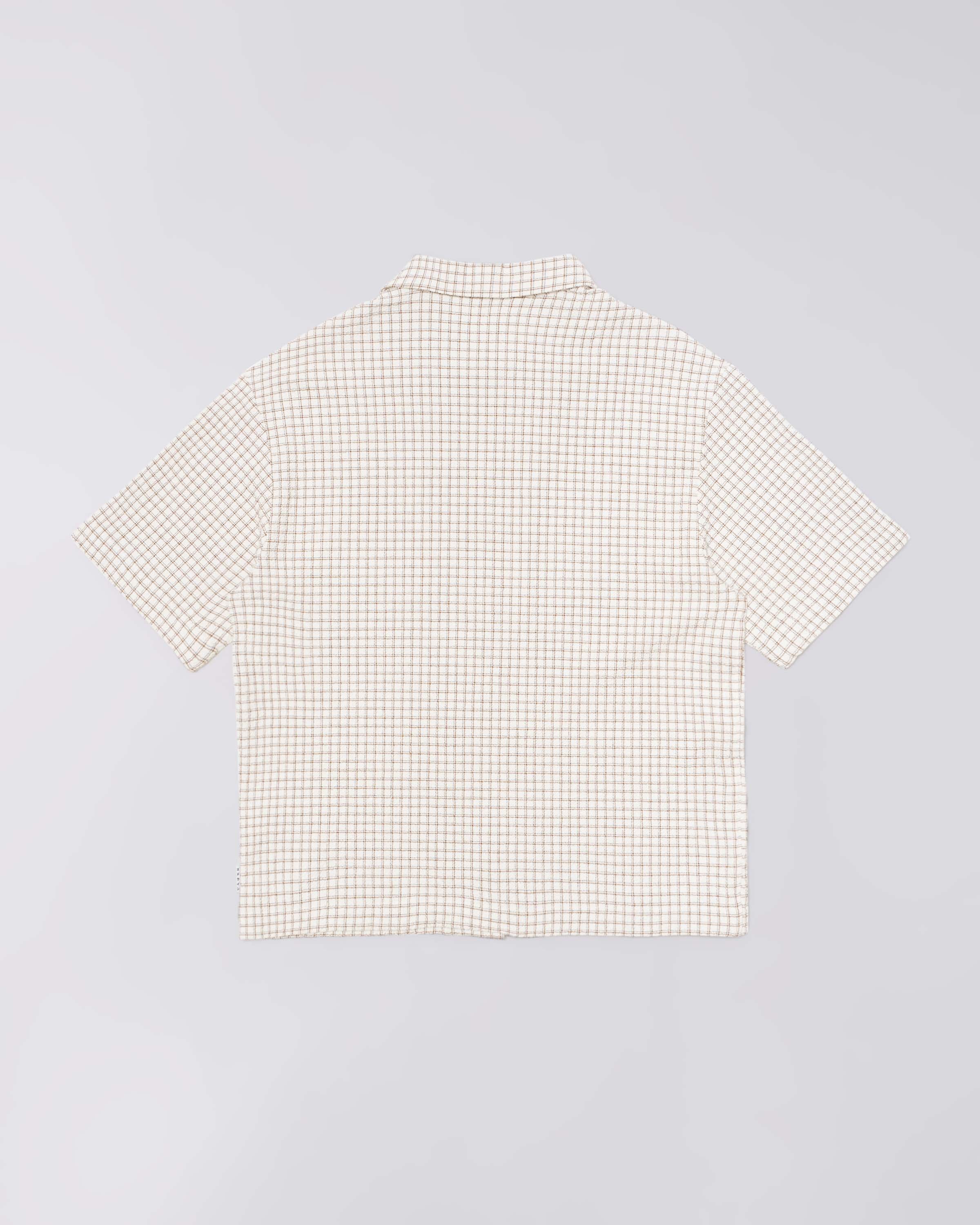 Zed Shirt SS – Checked Waffle (200g) – White / Brown – EDWIN