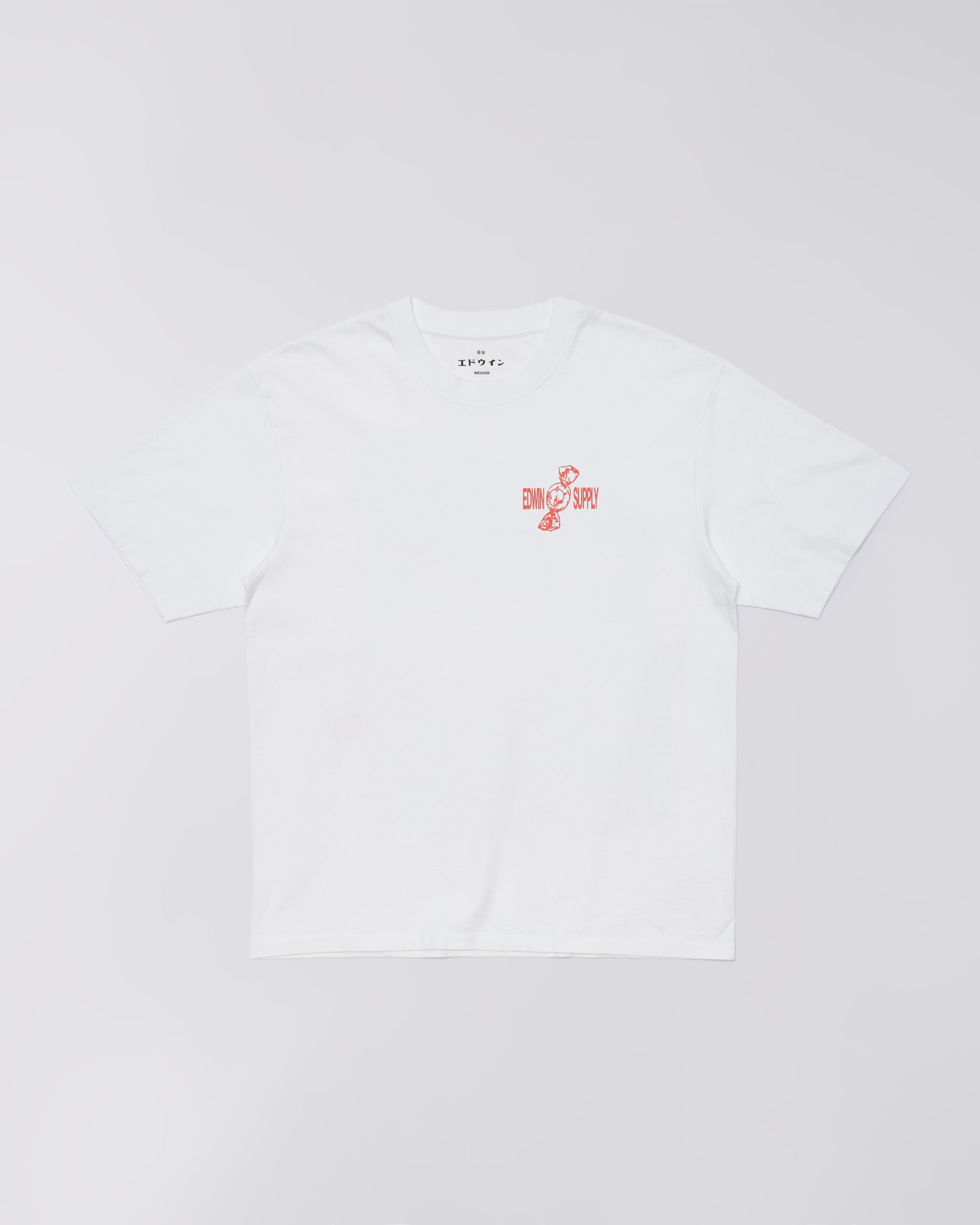 Sorry Tokyo T-Shirt – 180g Jersey – White – EDWIN